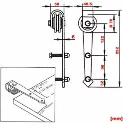 WILTEC Système Pour Porte Coulissante Système Galandage Pour 2 Portes Rail De 366 Cm Jusqu’à 150 Kg -Wiltec Boutique 16085965 2