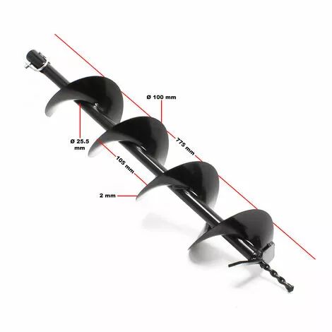 WILTEC Tarière Thermique En Set Utilisation Par 2 Personnes 3 CV 63,3 Ccm Moteur à 2 Temps Foret De Ø100mm 7 WILTEC Tarière Thermique En Set Utilisation Par 2 Personnes 3 CV 63,3 Ccm Moteur à 2 Temps Foret De Ø100mm – Image 5