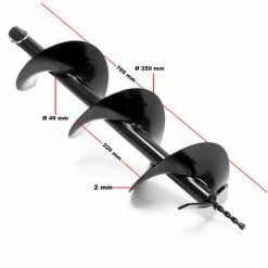 WILTEC Tarière Thermique En Set 3 CV 63,3 Ccm Moteur à 2 Temps Foret De Ø250mm Perceuse -Wiltec Boutique 17370043 5