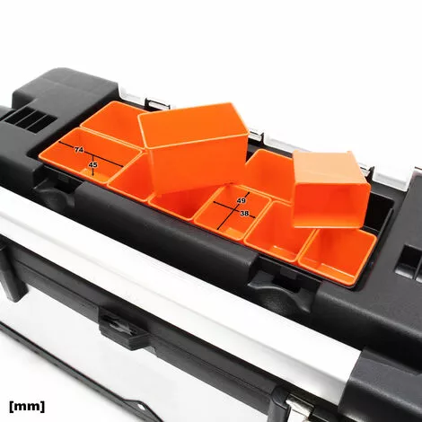 WILTEC Boite à Outils50,5x23,5x25,5cm Acier Fin Cadre En Plastique Porte-outils Mallette Avec Poignée 5 WILTEC Boite à Outils50,5x23,5x25,5cm Acier Fin Cadre En Plastique Porte-outils Mallette Avec Poignée – Image 3