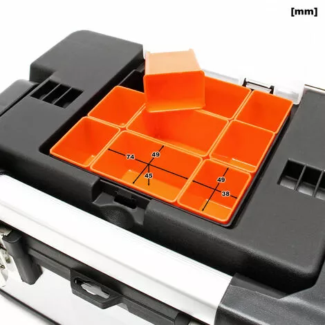 WILTEC Boite à Outils 38x27x25cm Acier Fin Cadre En Plastique Porte-outils Mallette Avec Poignée 5 WILTEC Boite à Outils 38x27x25cm Acier Fin Cadre En Plastique Porte-outils Mallette Avec Poignée – Image 3