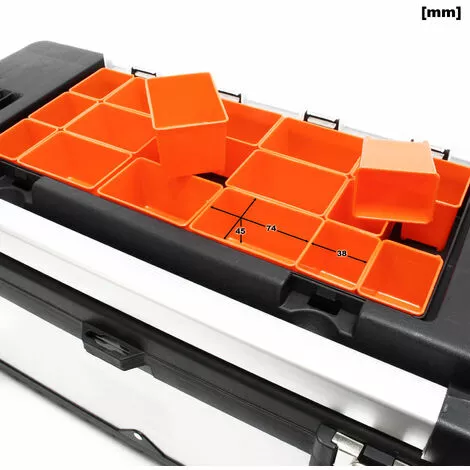 WILTEC Boite à Outils 59x28x25,5cm Acier Fin Cadre En Plastique Porte-outils Mallette Avec Poignée 5 WILTEC Boite à Outils 59x28x25,5cm Acier Fin Cadre En Plastique Porte-outils Mallette Avec Poignée – Image 3