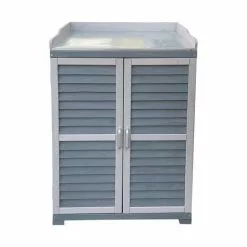 WILTEC Meuble De Jardin Avec Espace De Rangement Inférieur Table Pour Plantes Bandes De Protection Gris -Wiltec Boutique 17997996 3