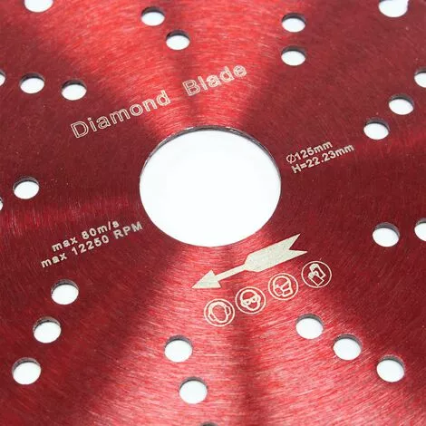 WILTEC Disque Diamant à Tronçonner Ø125mm Alésage 22,23mm Disque Universel 10mm Carrelage Segment Turbo 5 WILTEC Disque Diamant à Tronçonner Ø125mm Alésage 22,23mm Disque Universel 10mm Carrelage Segment Turbo – Image 3