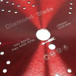 WILTEC Disque Diamant à Tronçonner Ø350mm Alésage 25,4mm Disque Universel 10mm Carrelage Segment Turbo -Wiltec Boutique 18588481 3