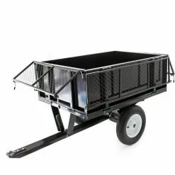 WILTEC Remorque Basculante 114x76x30cm Avec Grille Et Parois Amovibles Dispositif D'attelage Universel -Wiltec Boutique 1888150 3