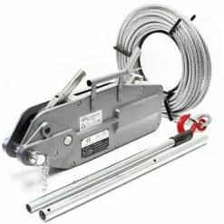 WILTEC Treuil à Câble 3200kg Max. Palan 20m Ø 16mm Goupille Cisaillement Crochet Charge Levage Traction