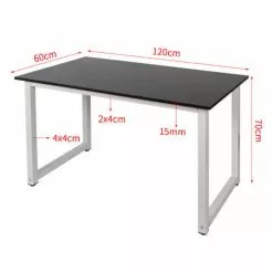 WILTEC Table De Bureau 120x60x70cm Couleur Noire MDF & Fer Pieds Ajustables Salle à Manger Ordinateur -Wiltec Boutique 19767760 5