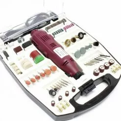 WILTEC Mini Broyeur Avec Accessoires 234 Pcs.Outil Multifonctions Meuleuse Graveuse Ponceuse