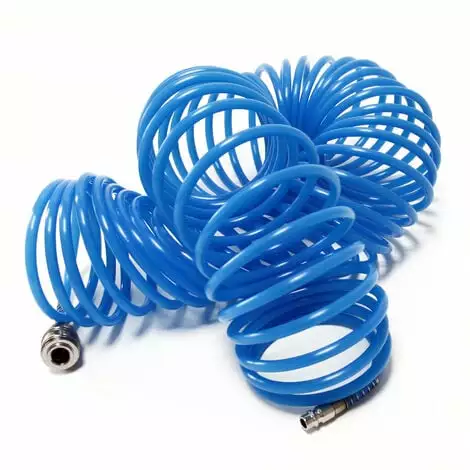 WILTEC Tuyau D'air Comprimé PE 20m 5x8mm En Spirale Raccord Rapide NW 7.2 Embout Mâle Protection Anti-plis 3 WILTEC Tuyau D'air Comprimé PE 20m 5x8mm En Spirale Raccord Rapide NW 7.2 Embout Mâle Protection Anti-plis