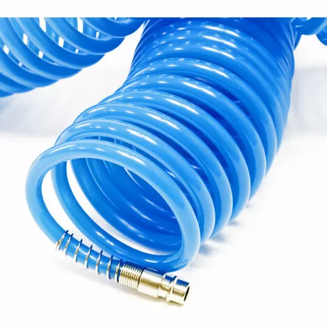 WILTEC Tuyau D'air Comprimé PE 20m 5x8mm En Spirale Raccord Rapide NW 7.2 Embout Mâle Protection Anti-plis 5 WILTEC Tuyau D'air Comprimé PE 20m 5x8mm En Spirale Raccord Rapide NW 7.2 Embout Mâle Protection Anti-plis – Image 3