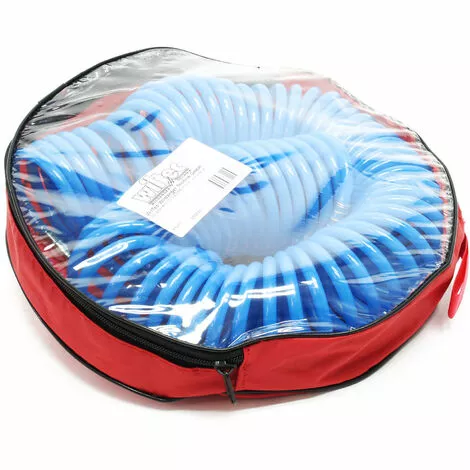 WILTEC Tuyau D'air Comprimé PE 20m 5x8mm En Spirale Raccord Rapide NW 7.2 Embout Mâle Protection Anti-plis 6 WILTEC Tuyau D'air Comprimé PE 20m 5x8mm En Spirale Raccord Rapide NW 7.2 Embout Mâle Protection Anti-plis – Image 4