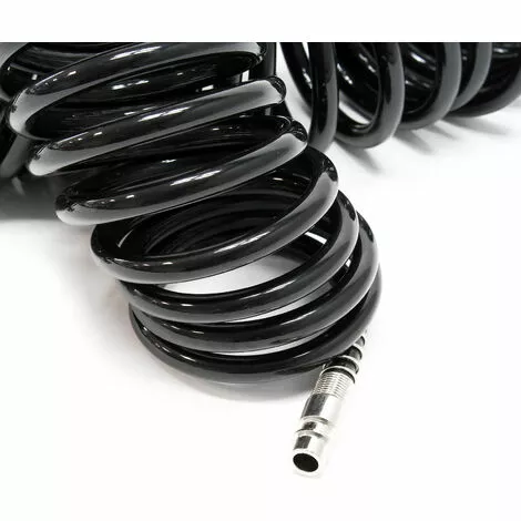 WILTEC Tuyau D'air Comprimé PU 15m 5x8mm En Spirale Avec Raccord Rapide Embout Mâle Et Protection Anti-plis 5 WILTEC Tuyau D'air Comprimé PU 15m 5x8mm En Spirale Avec Raccord Rapide Embout Mâle Et Protection Anti-plis – Image 3