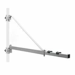 WILTEC Bras Pivotant Levage Palan Support 600g 110cm Treuil Câble Potence Fixation