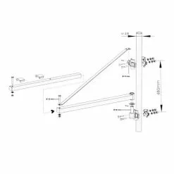 WILTEC Bras Pivotant Levage Palan Support 600g 110cm Treuil Câble Potence Fixation -Wiltec Boutique 23016040 3