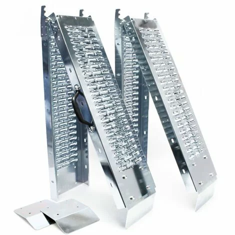 WILTEC 2x Rampe De Chargement Pliable Acier Galvanisé Moto ATV Quad Rail Collision 160x22.5cm 400kg 3 WILTEC 2x Rampe De Chargement Pliable Acier Galvanisé Moto ATV Quad Rail Collision 160x22.5cm 400kg