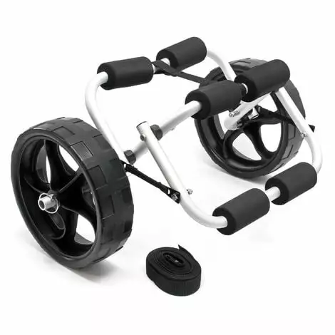 WILTEC Chariot De Transport Alu Pliable 45kg Kayak Canoë Avec Roues PU & Sangles En Nylon Fixation Sécurité 3 WILTEC Chariot De Transport Alu Pliable 45kg Kayak Canoë Avec Roues PU & Sangles En Nylon Fixation Sécurité
