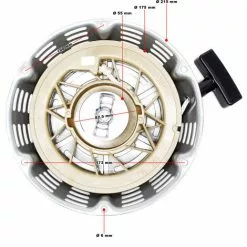 WILTEC Démarreur Manuel De Rechange Pour Moteur à Essence 4 Temps De 9,5 KW (12,9 CV) LIFAN 188F-C -Wiltec Boutique 23570823 3