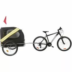 WILTEC Remorque De Vélo Chien Noire Et Jaune Raccord De Sécurité & Protection Contre Pluie Moustiquaire -Wiltec Boutique 23699979 5