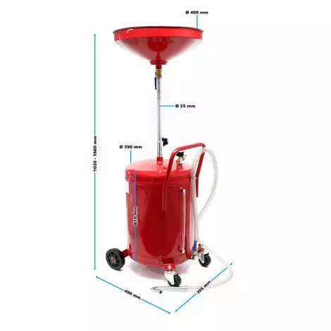 WILTEC Appareil Récupérateur Huile Pneumatique Mobile 80L Hauteur Réglable 122-168cm Vidange Huile Usagée 4 WILTEC Appareil Récupérateur Huile Pneumatique Mobile 80L Hauteur Réglable 122-168cm Vidange Huile Usagée – Image 2