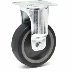 WILTEC Roulette Fixe 100mm Roue Plastique Gris Plaque Montage Dispositif Transport 80kg Usage Sans Traces