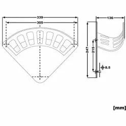 WILTEC Support De Tuyau En Aluminium Moulé Sous Pression Fixation Murale 339x247mm Tuyau, Câble & Corde -Wiltec Boutique 24703542 4