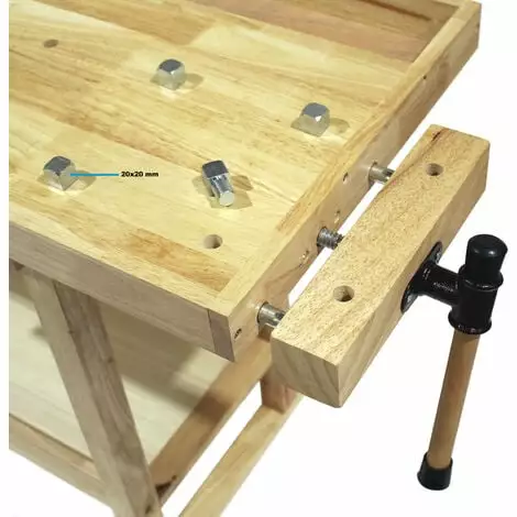 WILTEC Établi De Travail 45x49x86cm (Hévéa) Tiroir Espace Rangement Pince Et Crochet D’établi Aménagement 7 WILTEC Établi De Travail 45x49x86cm (Hévéa) Tiroir Espace Rangement Pince Et Crochet D’établi Aménagement – Image 5