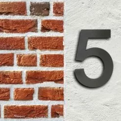 WILTEC Plaque Numéro Maison "5" Arial Anthracite 3D 20cm Acier Fin Résistant Intempéries Matériel Fixation 8 WILTEC Plaque Numéro Maison "5" Arial Anthracite 3D 20cm Acier Fin Résistant Intempéries Matériel Fixation -Wiltec Boutique 27196095 2