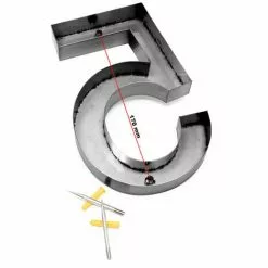 WILTEC Plaque Numéro Maison "5" Arial Anthracite 3D 20cm Acier Fin Résistant Intempéries Matériel Fixation 11 WILTEC Plaque Numéro Maison "5" Arial Anthracite 3D 20cm Acier Fin Résistant Intempéries Matériel Fixation -Wiltec Boutique 27196095 5