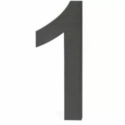 WILTEC Plaque Numéro Maison "1" Arial Anthracite 3D 20cm Acier Fin Résistant Intempéries Matériel Fixation -Wiltec Boutique 27196110 3