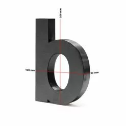 WILTEC Plaque Numéro Maison "b" Arial Anthracite 3D 15cm Acier Fin Résistant Intempéries Matériel Fixation -Wiltec Boutique 27196125 4