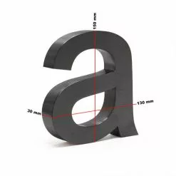 WILTEC Plaque Numéro Maison "a" Arial Anthracite 3D 15cm Acier Fin Résistant Intempéries Matériel Fixation -Wiltec Boutique 27196143 4