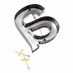 WILTEC Plaque Numéro Maison "a" Arial Anthracite 3D 15cm Acier Fin Résistant Intempéries Matériel Fixation -Wiltec Boutique 27196143 5