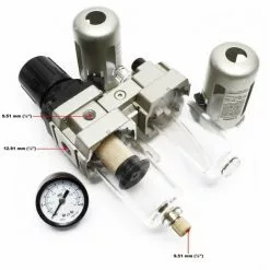 WILTEC Ensemble De Traitement D'air Comprimé 12,91mm Filtre Régulateur Séparateur D’eau Lubrificateur -Wiltec Boutique 2727925 4