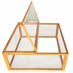 WILTEC Enclos Ouvert En Bois Carré Avec Couvercle De Protection Clapier Pour Petits Animaux Lapins Rongeur