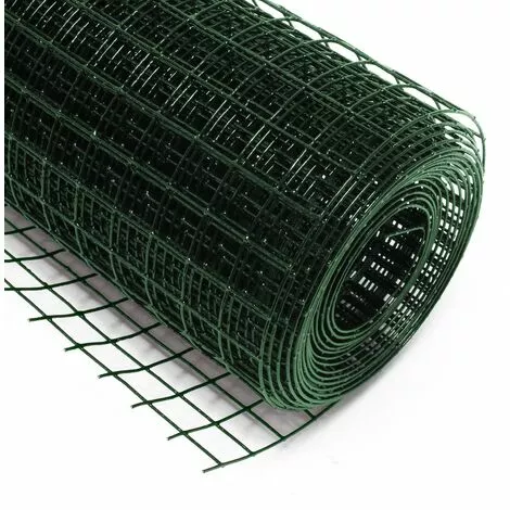 WILTEC Fil De Grillage Vert Maille Carrée 25x25mm Rouleau 5m Hauteur 100cm Clôture Acier Galvanisé Cage 3 WILTEC Fil De Grillage Vert Maille Carrée 25x25mm Rouleau 5m Hauteur 100cm Clôture Acier Galvanisé Cage