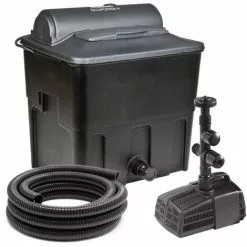WILTEC Hozelock Ecopower PLUS Kit Filtre Bassin De 8000l 4000l/h Pompe Y Tuyau 5m 16W Clarificateur UV