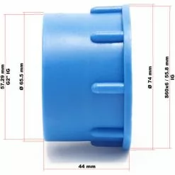 WILTEC Adaptateur IBC Plastique Filetage Femelle 57,29 Mm (2") Conteneur Avec Filet à Pas Grossier S60x6 -Wiltec Boutique 34826341 3
