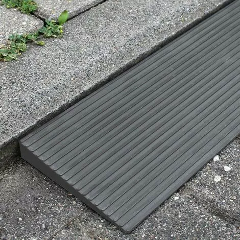 WILTEC Rampe De Seuil 10 Mm × 1000 Mm En Caoutchouc, Grise, Rampe à Haute Capacité De Charge, Rampe Pour Fauteuil Roulant 6 WILTEC Rampe De Seuil 10 Mm × 1000 Mm En Caoutchouc, Grise, Rampe à Haute Capacité De Charge, Rampe Pour Fauteuil Roulant – Image 4