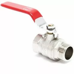 WILTEC Vanne à Sphère Levier En Laiton PN25 (25 Bars) 24.66mm (3/4") Filetage Femelle 26.44mm (3/4") Mâle