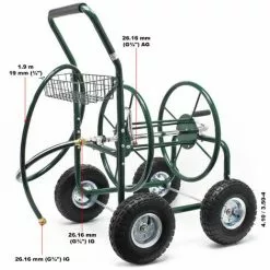 WILTEC XPOtool Chariot De Tuyau Pour Tuyaux De 16mm (5/8″) Jusqu’à 76 M à Raccord De 19mm (3/4″) Et Roues De 25cm De Ø -Wiltec Boutique 36838151 3