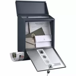 WILTEC Boîte Aux Lettres Avec Porte-journaux V36 Boîte Postale Murale Acier Inox Boîte Aux Lettres Gris Anthracite 8 WILTEC Boîte Aux Lettres Avec Porte-journaux V36 Boîte Postale Murale Acier Inox Boîte Aux Lettres Gris Anthracite -Wiltec Boutique 37327394 2