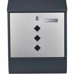 WILTEC Boîte Aux Lettres Avec Porte-journaux V36 Boîte Postale Murale Acier Inox Boîte Aux Lettres Gris Anthracite 10 WILTEC Boîte Aux Lettres Avec Porte-journaux V36 Boîte Postale Murale Acier Inox Boîte Aux Lettres Gris Anthracite -Wiltec Boutique 37327394 4
