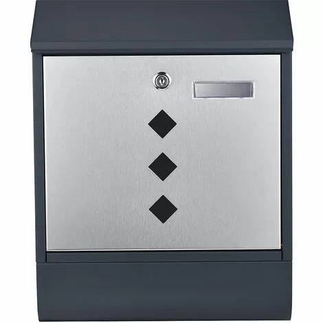 WILTEC Boîte Aux Lettres Avec Porte-journaux V36 Boîte Postale Murale Acier Inox Boîte Aux Lettres Gris Anthracite 6 WILTEC Boîte Aux Lettres Avec Porte-journaux V36 Boîte Postale Murale Acier Inox Boîte Aux Lettres Gris Anthracite – Image 4