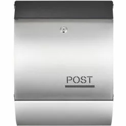 WILTEC Boîte Aux Lettres Avec Porte-journaux V33 Boîte Postale Murale Acier Inox Boîte Aux Lettres Argentée -Wiltec Boutique 37327416 4