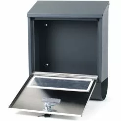 WILTEC Boîte Aux Lettres Avec Porte-journaux V37 Boîte Postale Murale Acier Inox Boîte Aux Lettres Gris Anthracite 9 WILTEC Boîte Aux Lettres Avec Porte-journaux V37 Boîte Postale Murale Acier Inox Boîte Aux Lettres Gris Anthracite -Wiltec Boutique 37327479 3