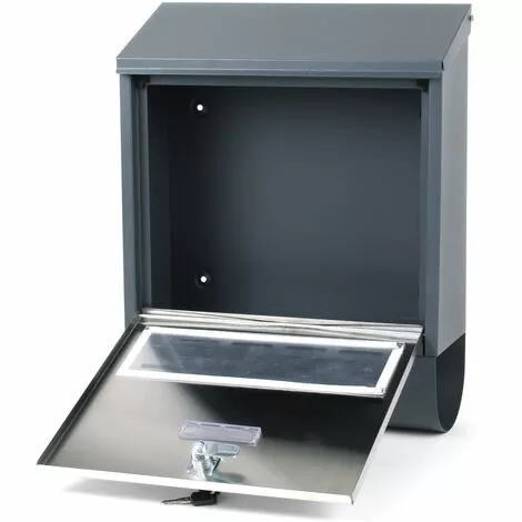 WILTEC Boîte Aux Lettres Avec Porte-journaux V37 Boîte Postale Murale Acier Inox Boîte Aux Lettres Gris Anthracite 5 WILTEC Boîte Aux Lettres Avec Porte-journaux V37 Boîte Postale Murale Acier Inox Boîte Aux Lettres Gris Anthracite – Image 3