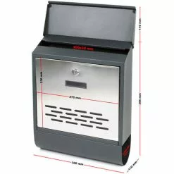 WILTEC Boîte Aux Lettres Avec Porte-journaux V37 Boîte Postale Murale Acier Inox Boîte Aux Lettres Gris Anthracite 10 WILTEC Boîte Aux Lettres Avec Porte-journaux V37 Boîte Postale Murale Acier Inox Boîte Aux Lettres Gris Anthracite -Wiltec Boutique 37327479 4