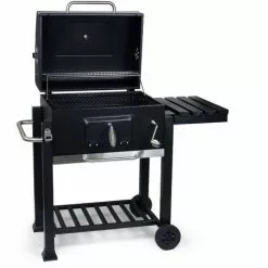 WILTEC Chariot Barbecue Clapet Étagère Clapet Anti-feu Compartiment Charbon Réglable Hauteur Thermomètre