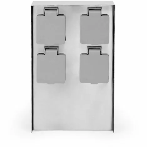 WILTEC 4-Multiprise De Jardin Usage Extérieur Forme Carrée 4 Voies Acier Fin 230V Borne Indice IP54 6 WILTEC 4-Multiprise De Jardin Usage Extérieur Forme Carrée 4 Voies Acier Fin 230V Borne Indice IP54 – Image 4